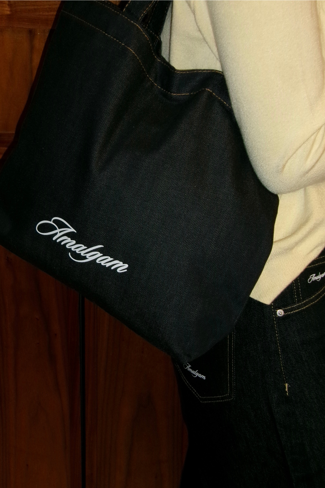 Amalgam Amalgam.store denim tote bag Medium size everyday use Denim