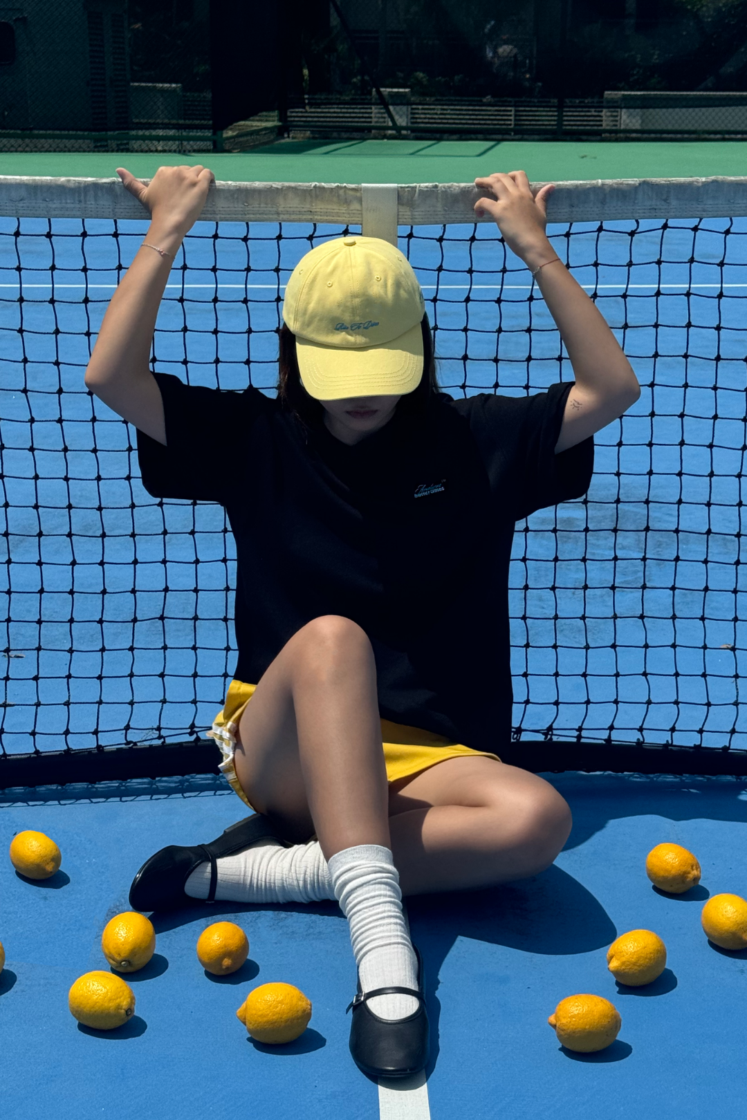 Amalgam Black Graphic Pancake Cotton Oversized T-shirt Casual Tennis COurt