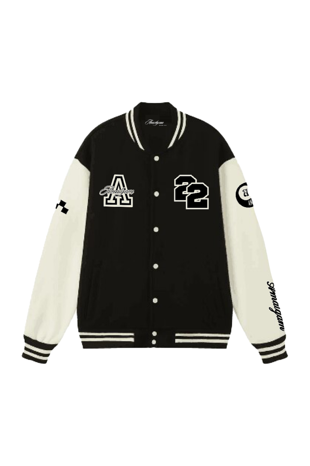 Retro Amalgam Varsity Jacket Black Racer Vibes