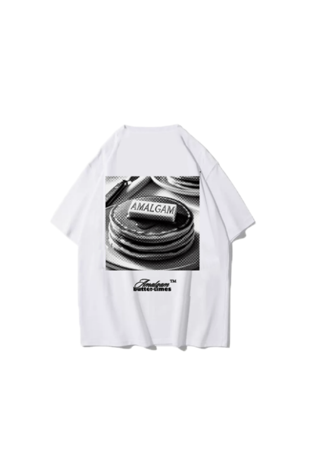Amalgam White Pancake Graphic T-shirt Oversized Cotton Singapore Brand