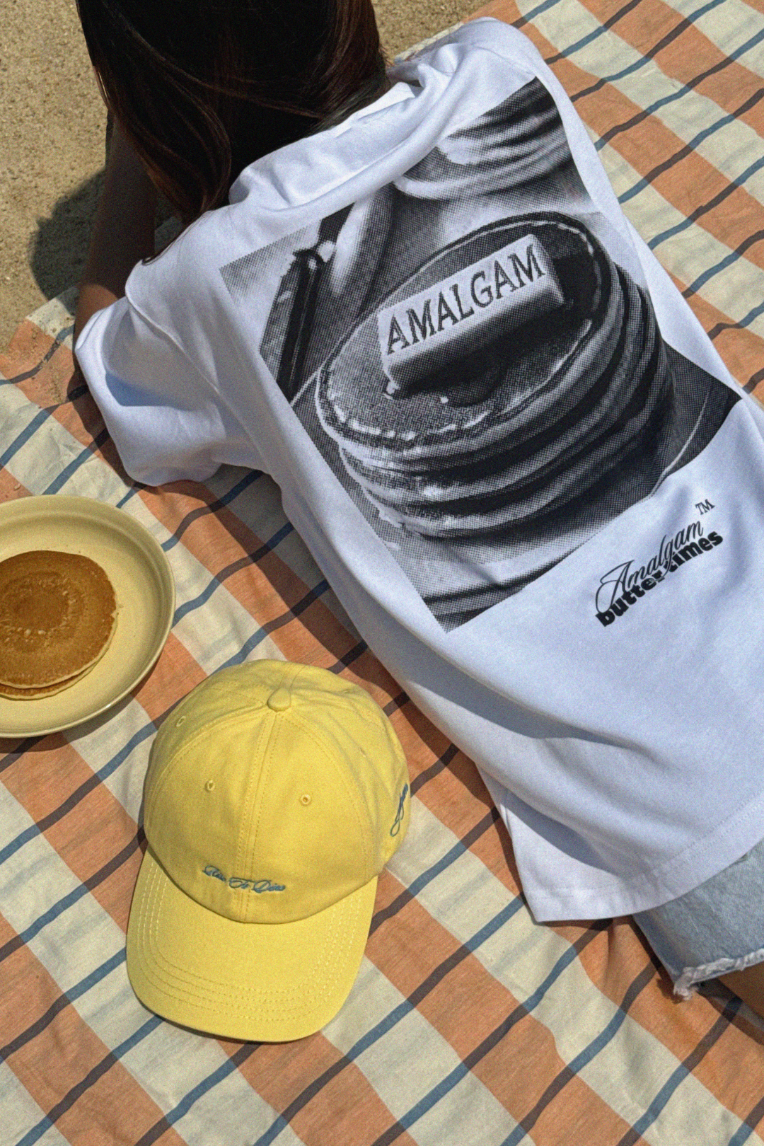 Amalgam White Pancake Graphic T-shirt Oversized Cotton