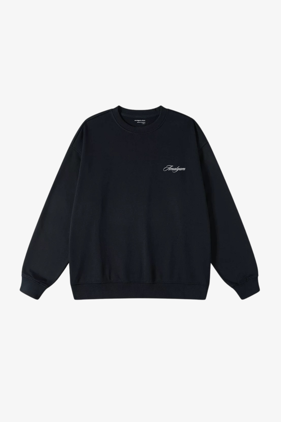 Amalgam Black French Terry Soft Oversized Sweater Sweat Shirt