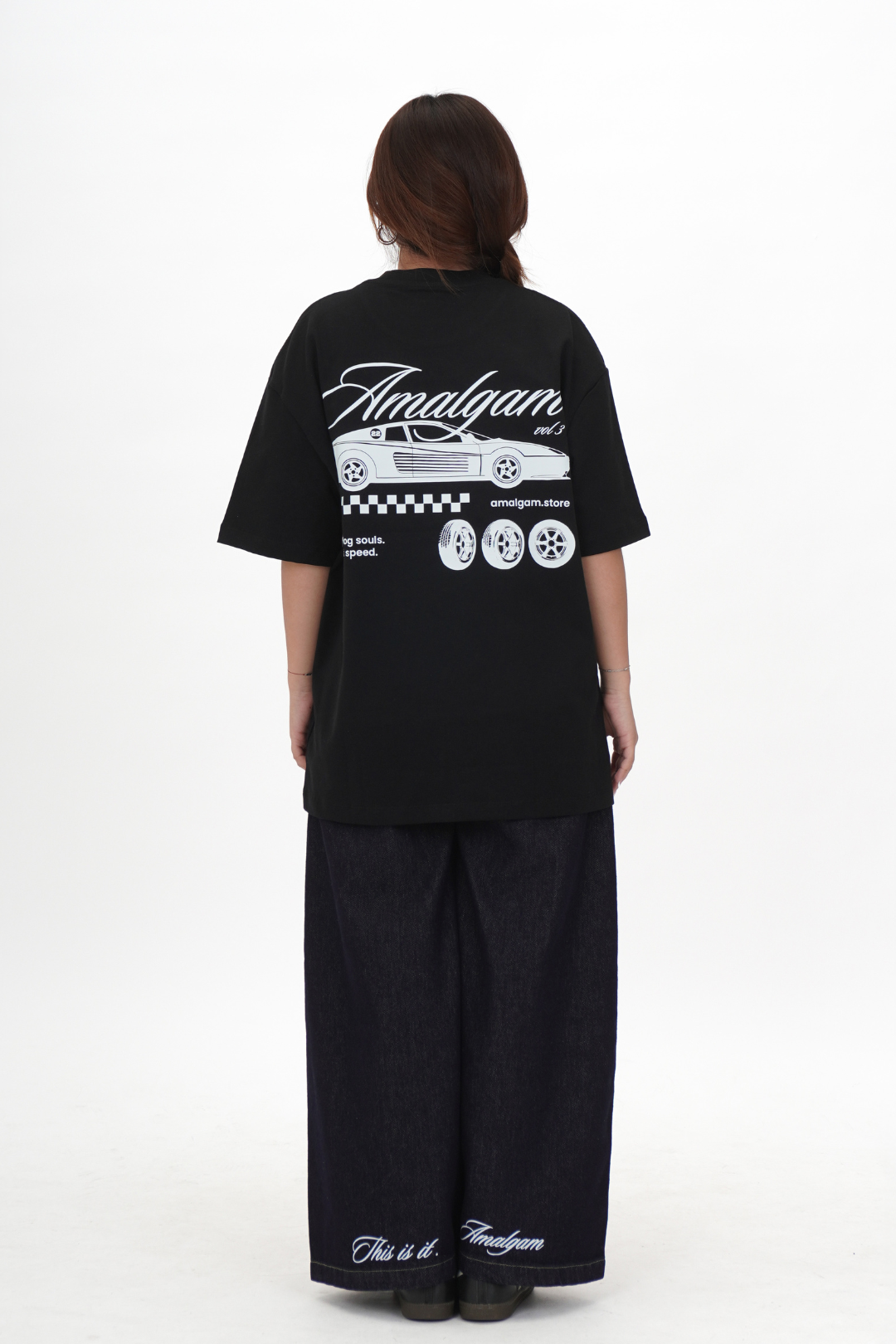 Black Graphic Tee Cars Overdrive Tee Amalgam Amalgam.store Oversized SIngapore brand