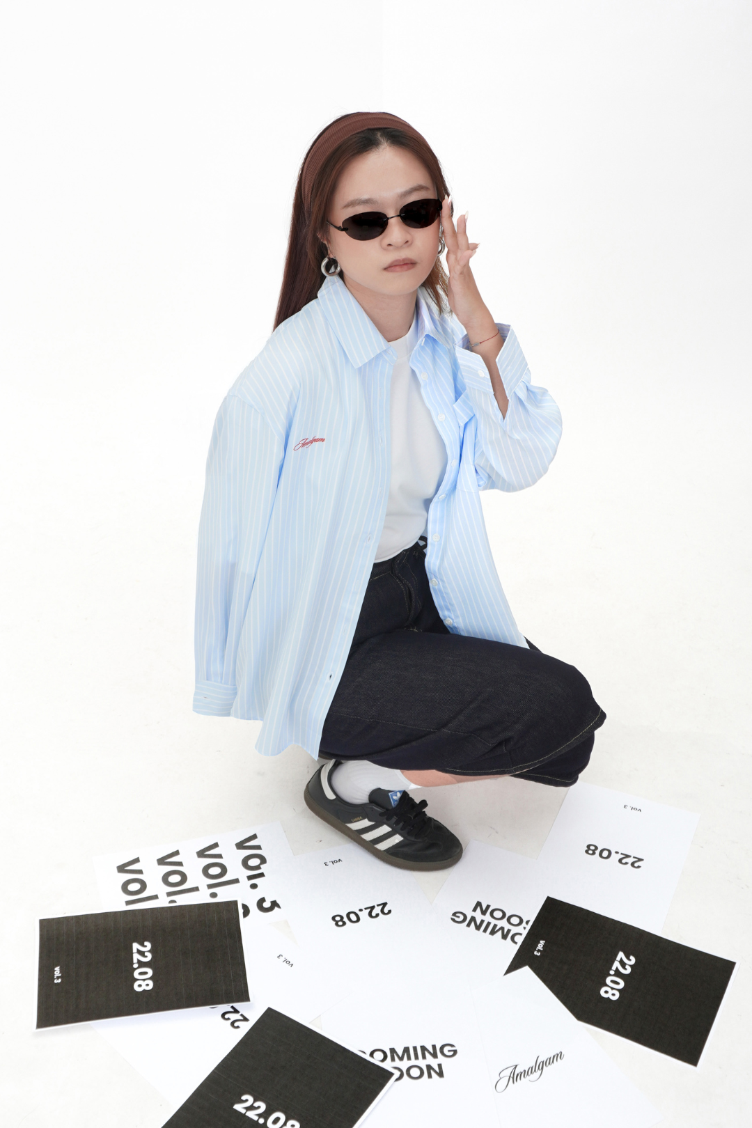Stripe Shirt Amalgam Thin amalgam.store blue oversized shirt button up