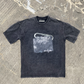 Graphic Tee with faded Acid Wash Grey Tee 