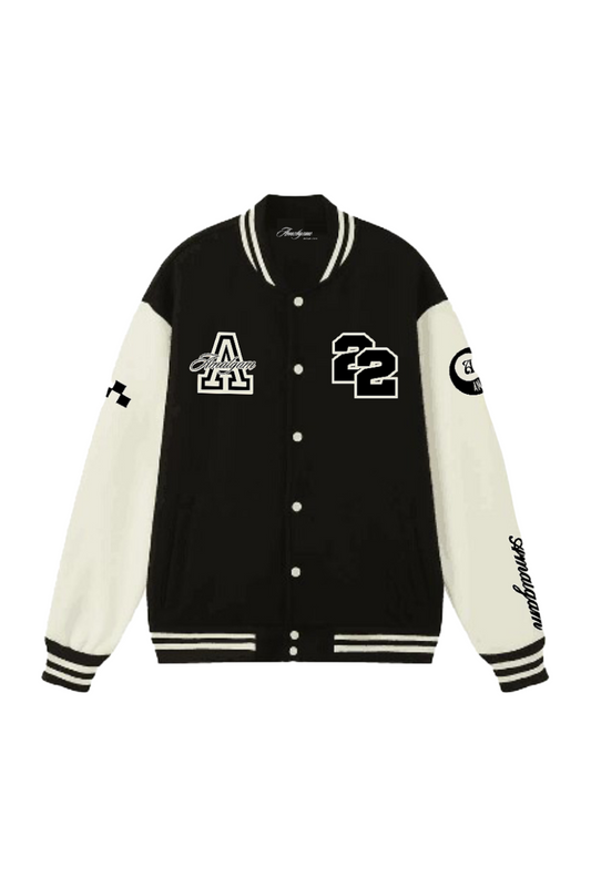 Retro Amalgam Varsity Jacket Black Racer Vibes 