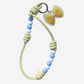 Beaded brown phone strap leather charm amalgam amalgam.store farfaelle pastel yellow phone charm