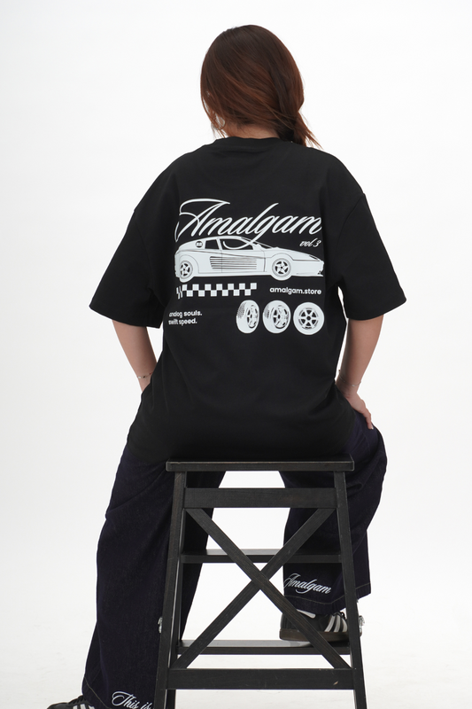 Black Graphic Tee Cars Overdrive Tee Amalgam Amalgam.store Singapore Brand