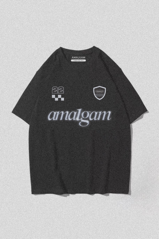 Amalgam Black Graphic Racer Tee Shirt Jersey