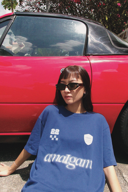 Amalgam Graphic Racer Jersey Blue Oversized Tee