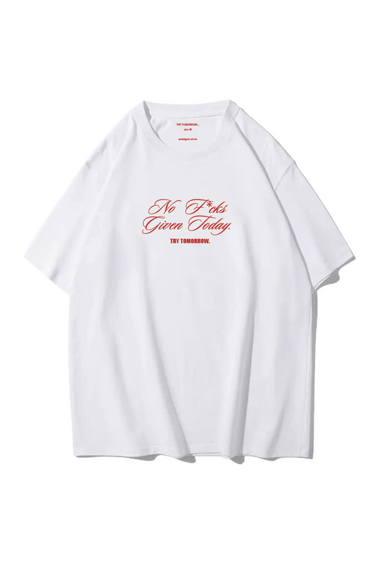Amalgam Quotes Graphic Tee Cotton Oversized Pinterest White with Red words 