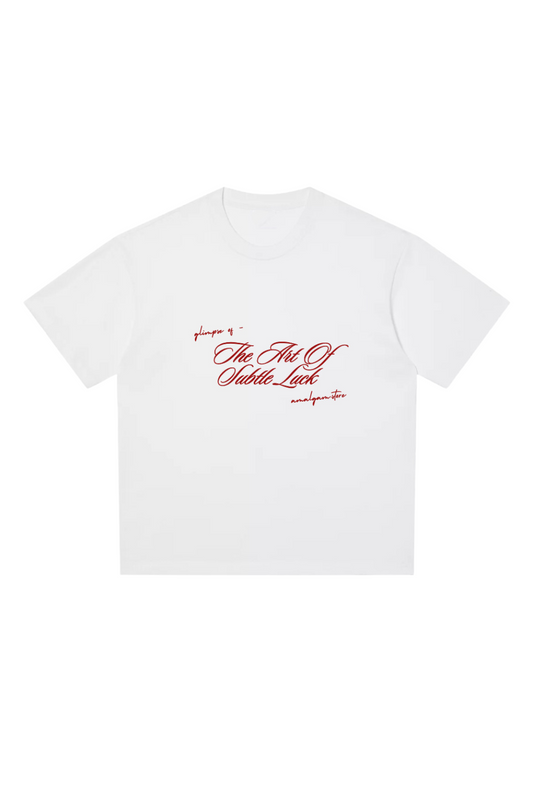 Amalgam Red Wording White Oversize Cotton Tee