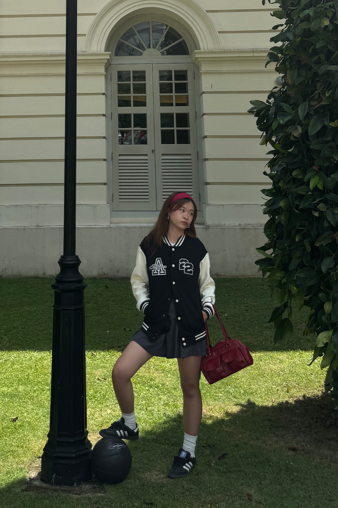 Styling streetwear Amalgam Varsity Jacket Black Racer Vibes 