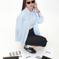 Stripe Shirt Amalgam Thin amalgam.store blue oversized shirt button up