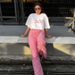 Amalgam Red Wording White Oversize Cotton Tee