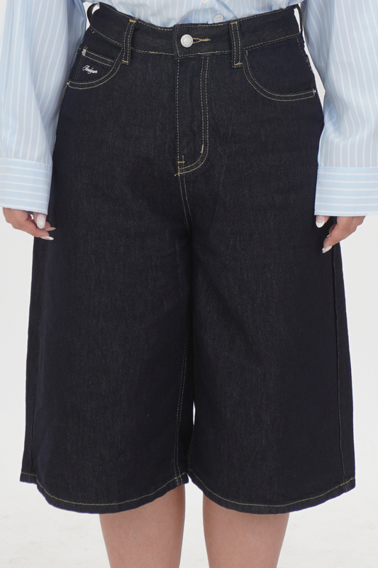amalgam.store denim dark wash jorts 3/4 pants denim amalgam