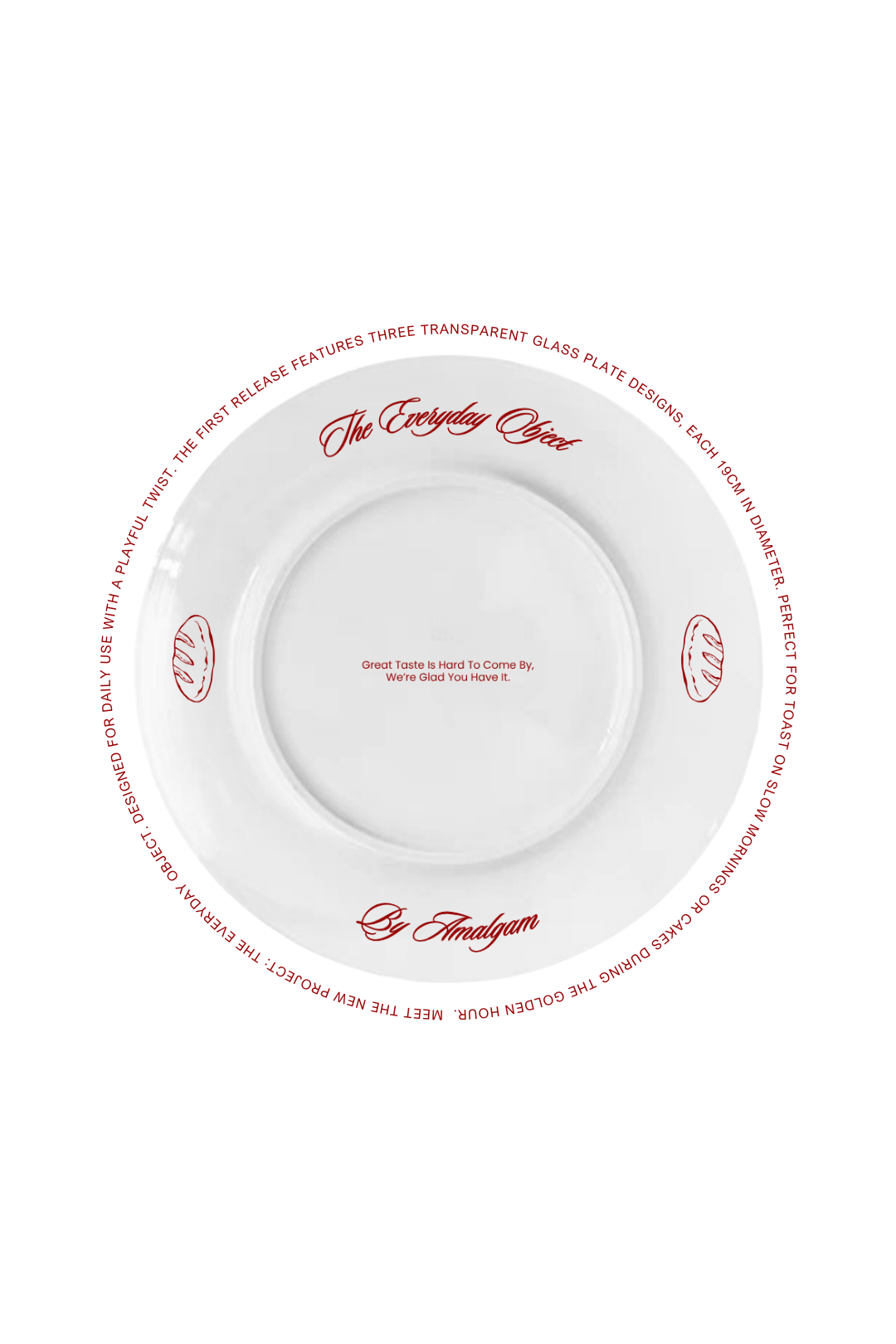 glass plates from singapore local brand in red design, the everyday object.