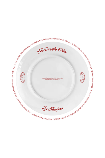 glass plates from singapore local brand in red design, the everyday object.