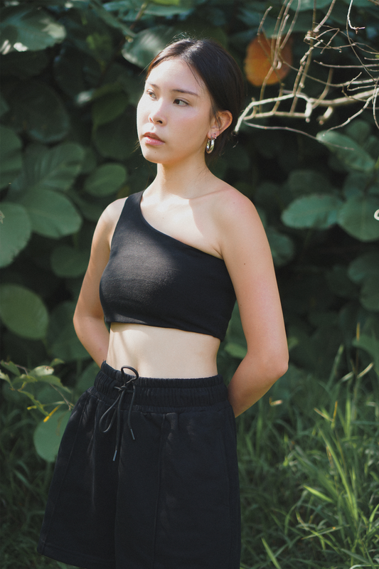 Amalgam Core Collection Black Co-ord Toga top and sweat Shorts
