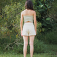 Sage Curve Back design Tube Top panelled design comfortable cotton chic with tailored shorts in pearl white colour fitted perfectly for casual everyday female outfit